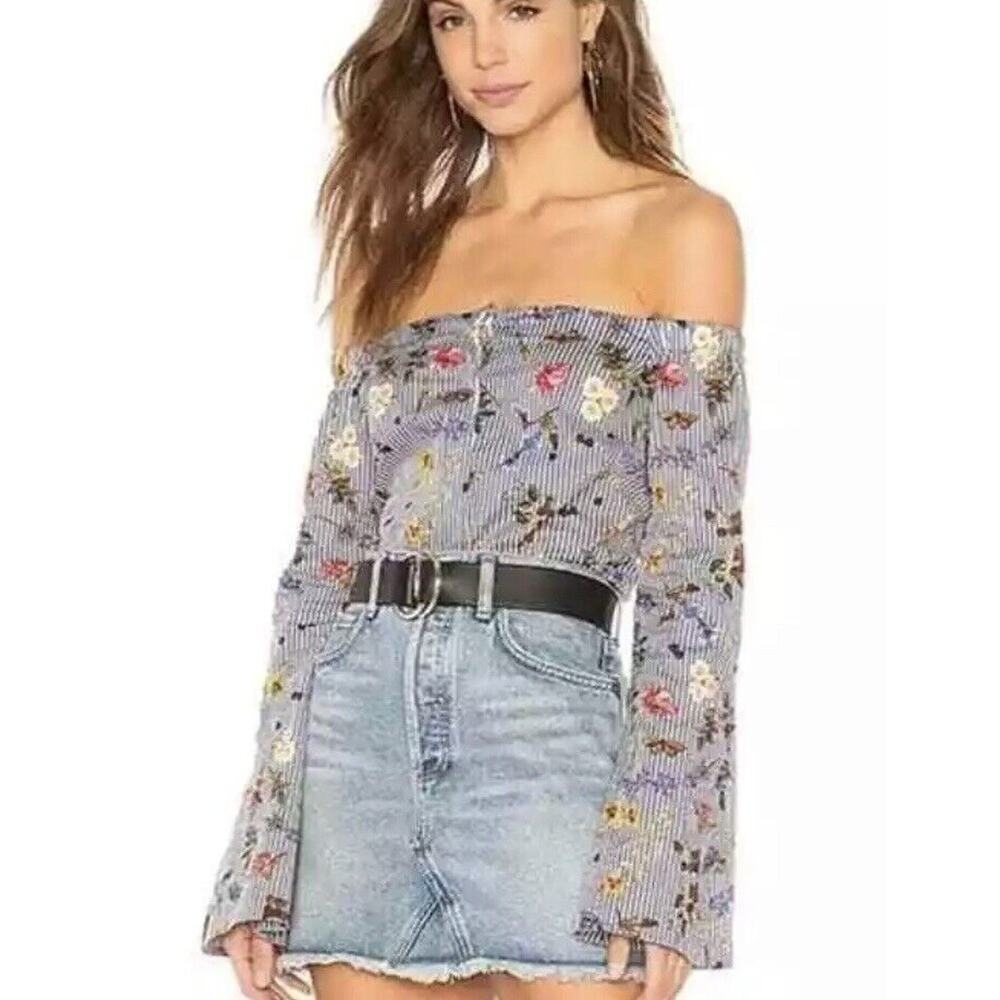 Bailey44 Women M/L Floral Long Sleeve Top Button Front Boho Cottagecore NEW $198